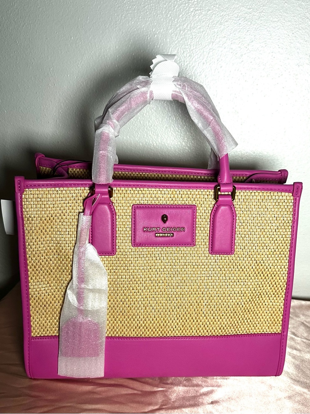 Kurt Geiger Pink-Trim Tote Bag